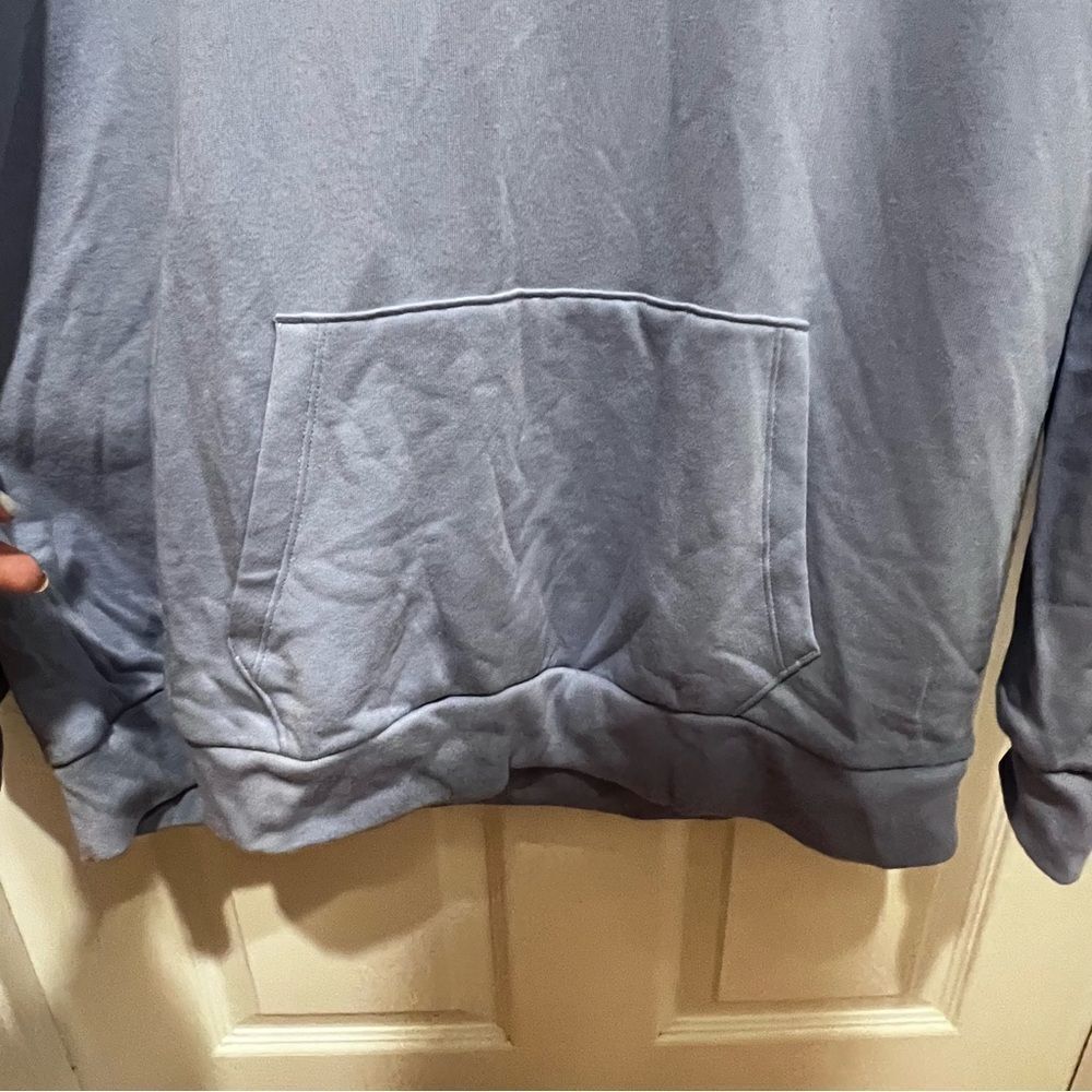NWT Victoria Secrets PINK Foil Fleece Campus Hoodie sz Large baby blue‎ - Picture 9 of 10